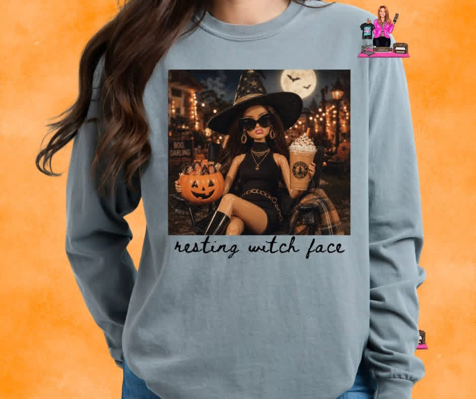 RESTING WITCH FACE DTF TRANSFER