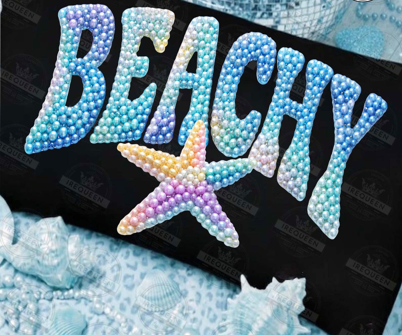 BEACHY BLUE PEARLS DTF TRANSFER
