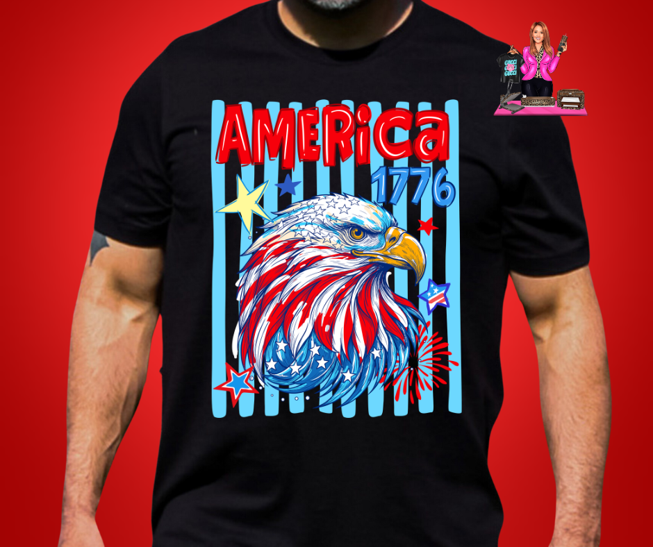 AMERICA STRIPE EAGLE DTF TRANSFER