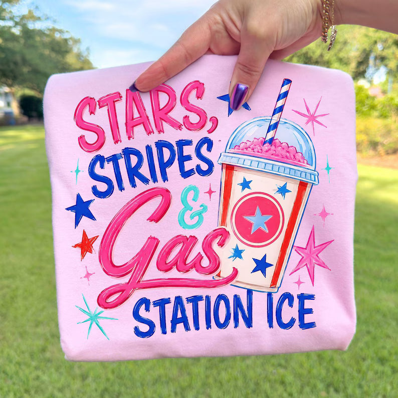 STARS STRIPES & GAS STATION ICE DTF TRANSFER