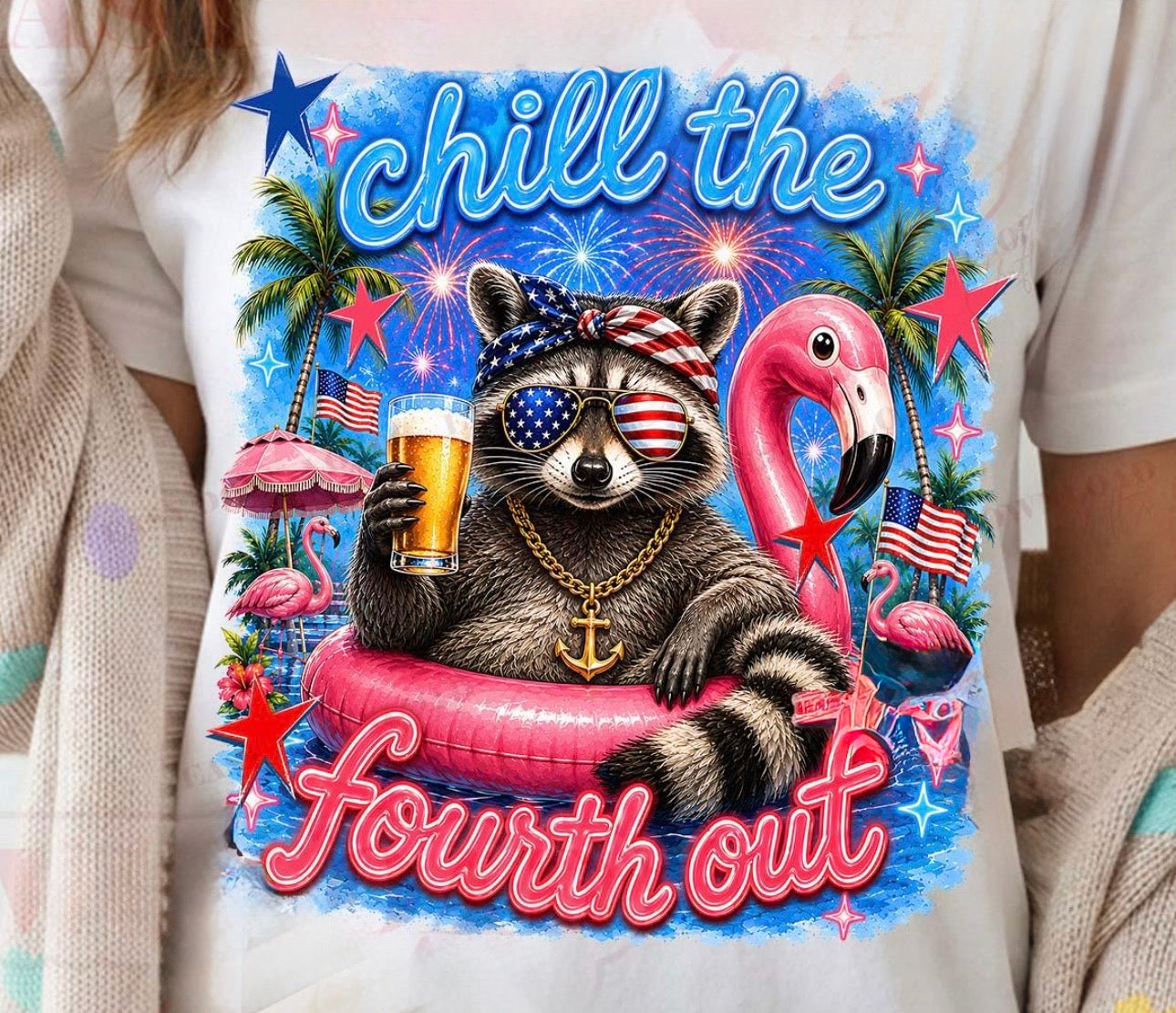 CHILL THE FOURTH OUT RACCOON DTF TRANSFER