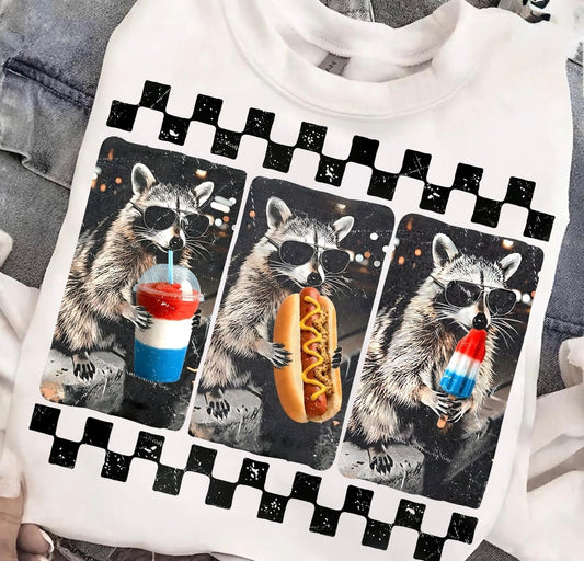 RACCOON SLUSHY HOT DOG DTF TRANSFER