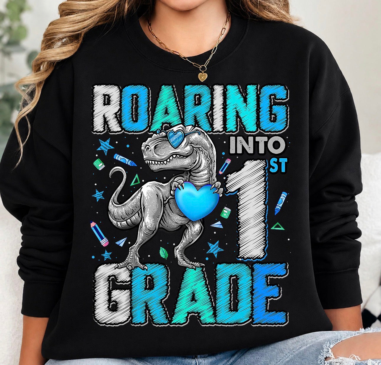 ROARING INTO FIRST GRADE DTF TRANSFER