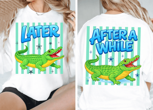 BLUE LATER GATOR AFTER WHILE STRIPES DTF TRANSFER