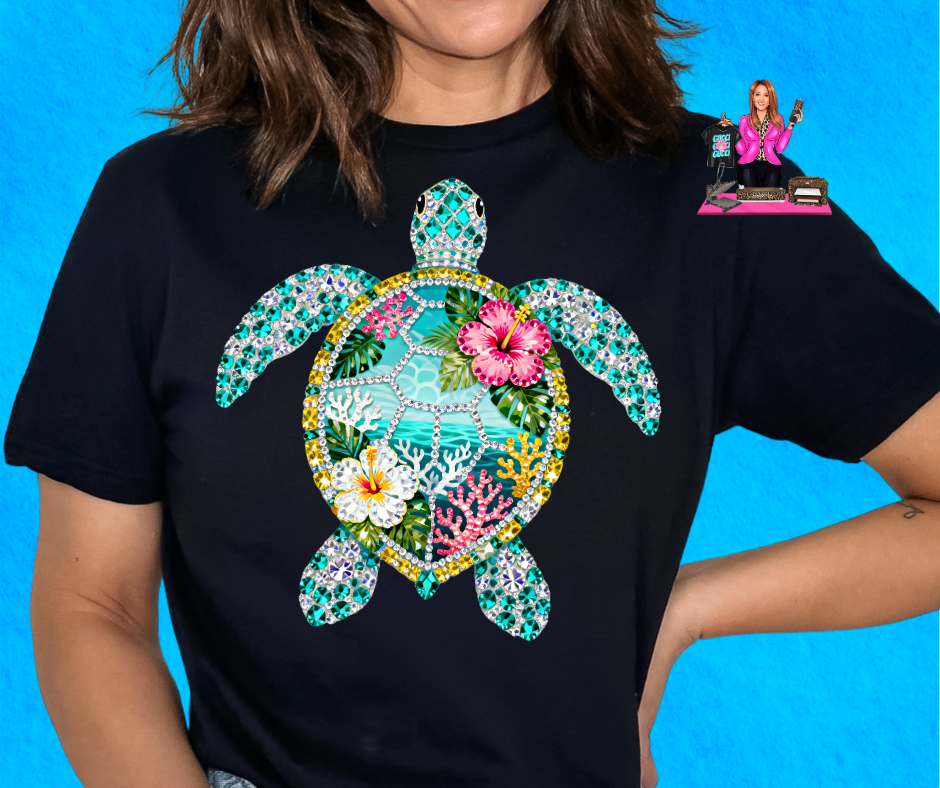 RHINESTONE TURTLE DTF TRANSFER