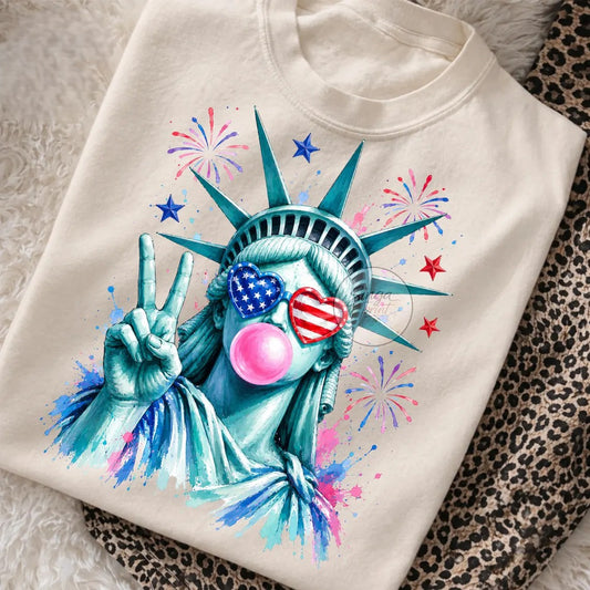 LIBERTY BLOWING BUBBLE DTF TRANSFER