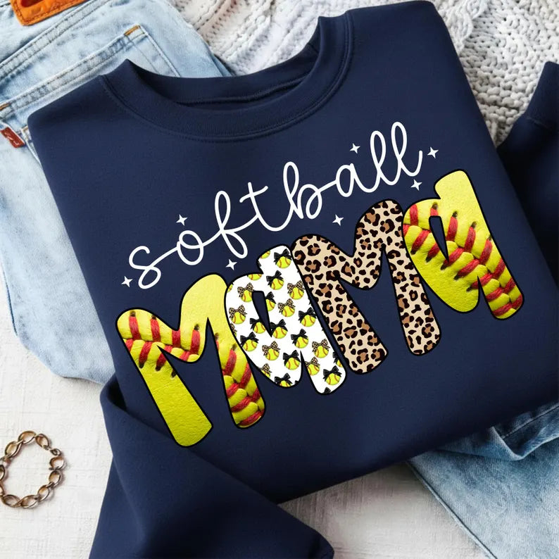 SOFTBALL MAMA RETRO DTF TRANSFER