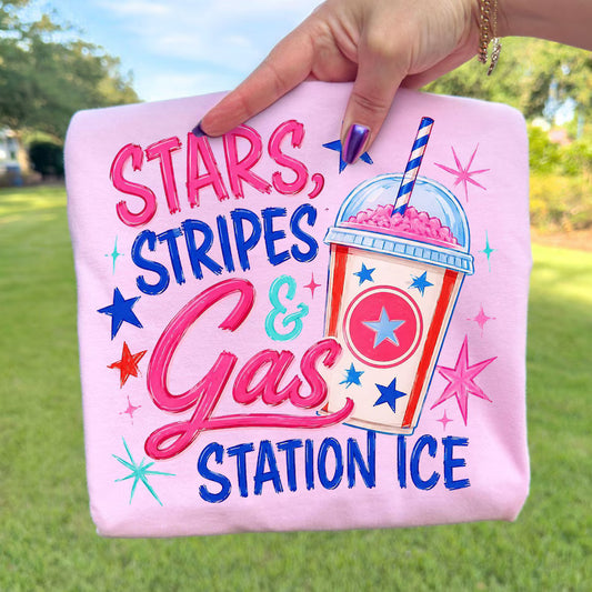 STARS STRIPES & GAS STATION ICE DTF TRANSFER